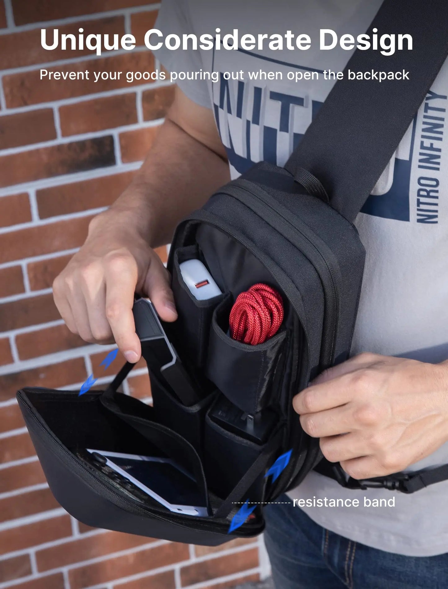 Hard Shell Protective Crossbody Backpack