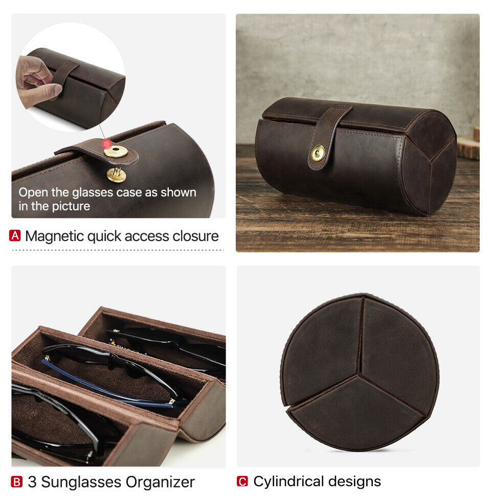 Jurnysaway™ Genuine Leather Eyeglasses Storage Solution